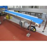 Portable Stainless Steel Frame Conveyor, 18" W X 138" L X 36" T, Vacon VFD 220 VAC, 3 phase (