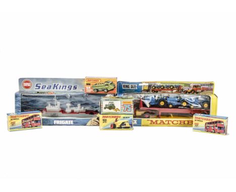 Matchbox King Size K-20 Tractor Transporter, Sea Kings K-301 Frigate, Matchbox Superfast 17 The Londoner, Berger Paints (2), 