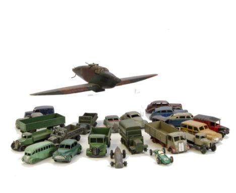 Pre & Post-War Dinky Toys, Lead Figures & Other Items, including 23a Racing Car, 40g Morris Oxford, 39d Buick Viceroy, 39e Ch