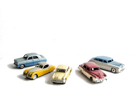 Dinky Toys Two-tone Saloon Cars, 162 Ford Zephyr light and mid blue, Hudson Sedan grey and mid blue, 172 Studebaker off white