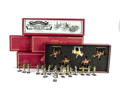 Britains New Metal Delhi Durbar boxed sets comprising 141 Gaekwar of Baroda’s Silver Gun, 142 Mounted Officer and Gun crew, 2