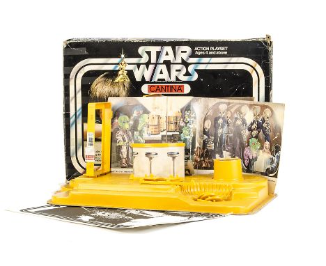 Vintage Star Wars Palitoy Cantina Playset, complete in original box with instructions, G, doors loose from doorway, card back