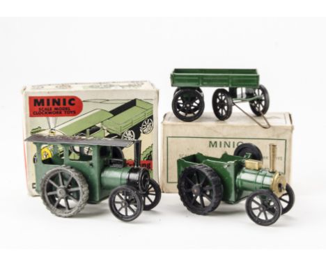 Tri-ang Minic Traction Engines: 54M in green with painted roof, chimney and front boiler in black, in original white box with