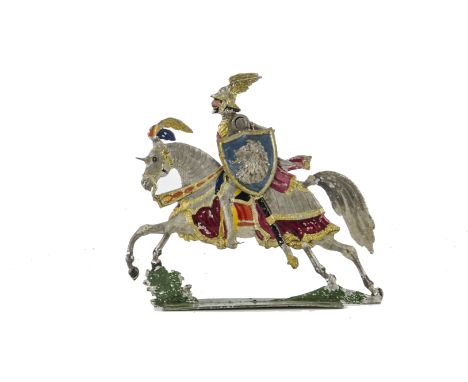 Besold Germany 85mm articulated flat mounted knight with battle axe, mid 19th Century, G
