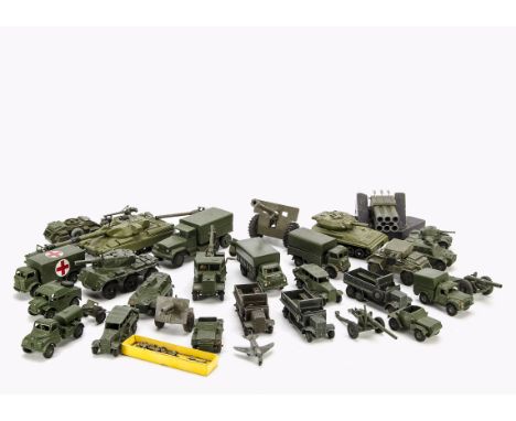 Dinky & Other Military Toys, 603 Army Personnel Private Seated, twelve pieces, in original box, loose Dinky Chieftain Tank, A