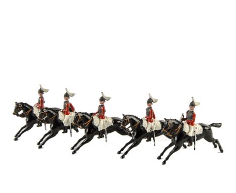 Britains unboxed set 43 2nd Life Guards at the gallop, empty hands, oval bases VG
Small chips to paintwork, light scratch to 