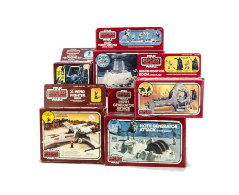 Vintage Star Wars Kenner Micro Collection, X-Wing Fighter Vehicle, Imperial Tie Fighter Vehicle, Bespin Control Room Action P