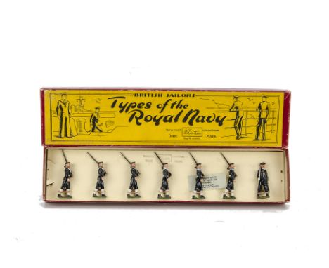 Britains set 2080 Royal Navy at the slope with officer, in Types of the Royal Navy box, VG in G box
Very small areas of paint