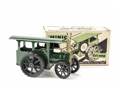 A Tri-ang Minic 54M early post-war Traction Engine, in green, in original white box with green and black print, VG, box G
clo