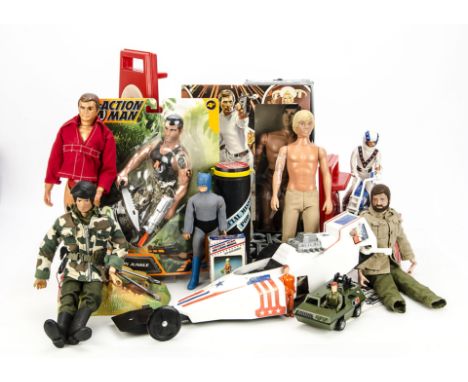 Action Man & Other Figures, including two Action Man dolls, a quantity of clothing, accessories and weapons, Mego Buck Rogers