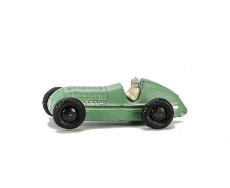 A Pre-War Dinky Toys 23c Mercedes-Benz Racing Car, light green body, no racing number, cream driver, black smooth hubs, herri