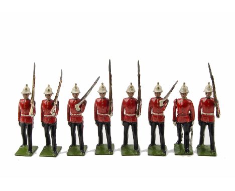 Britains set 1620 Royal Marine Light Infantry, marching at the slope with officer, 1938 version F
Small chips and paint loss.