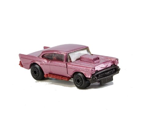 Pre-Production Matchbox Superfast MB4D ‘57 Chevy, metallic pink body, red interior, side exhausts and rear bumper, black engi