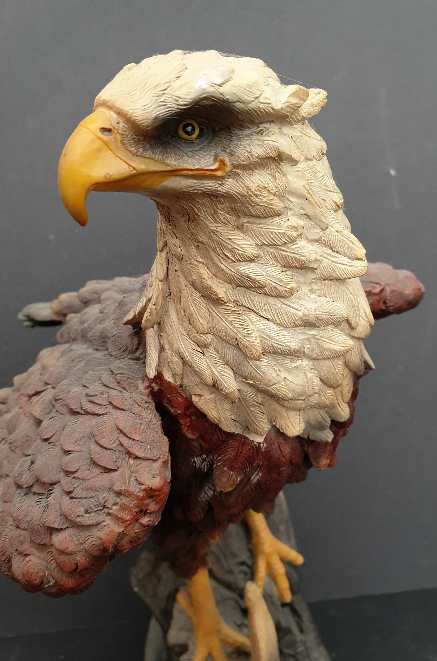 Vintage Collectable Large Resin Eagle Stands 18 inches tall. Part of a