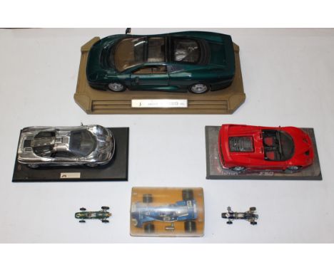 Diecast: A collection of assorted diecast vehicles of varying scale to include: Polistil, Maisto Jaguar XJ220, 1993 F1 McLare