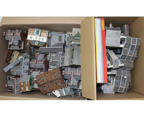 Model Railway: A collection of assorted kit-made buildings; together with various unmade Metcalfe building kits, boxed / card