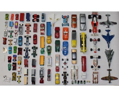 Diecast: A collection of assorted unboxed diecast vehicles to include: vintage and modern Corgi and Dinky examples, together 