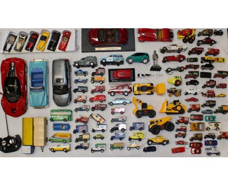 Diecast: A large collection of assorted unboxed playworn diecast vehicles to include modern and vintage examples, Lledo, Matc