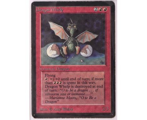 Magic the Gathering TCG. Dragon Whelp, Beta. Condition Report:  Light play. 