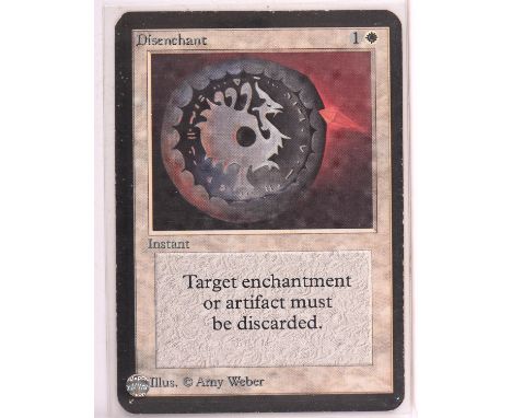 Magic The Gathering TCG. Disenchant, Alpha. Condition Report:  Light play condition.