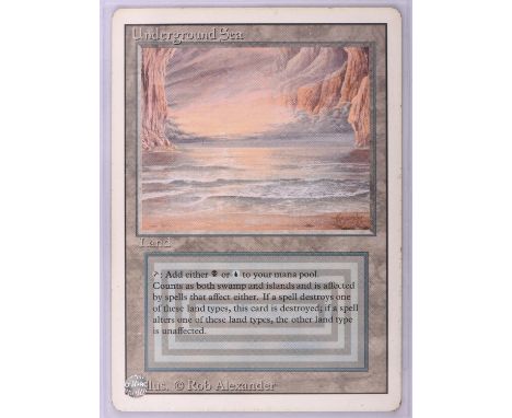 Magic the Gathering TCG. Underground Sea, Revised. Dual Land card. Condition Report:  Good condition. 
