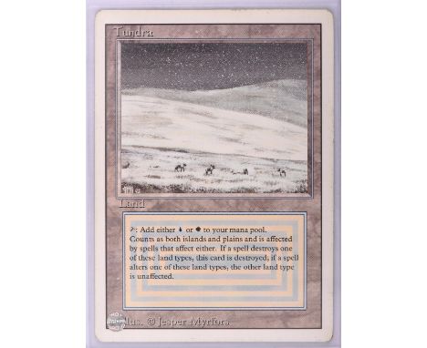 Magic the Gathering TCG. Tundra, Revised. Dual Land card. Condition Report:  Good Condition.