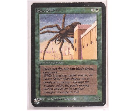 Magic the Gathering TCG. Giant Spider, Alpha. Condition Report:  Light play. 