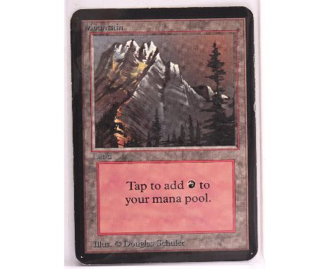Magic the Gathering TCG. 7x Mountain (V1), Alpha. Condition Report:  Light play to good condition. 