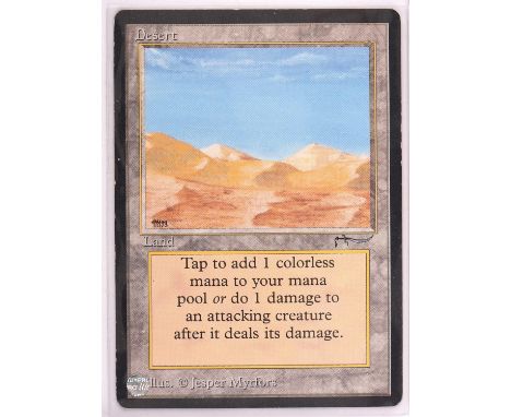 Magic the Gathering TCG. Dancing Scimitar and Desert, Arabian Nights. Condition Report:  Good condition. 