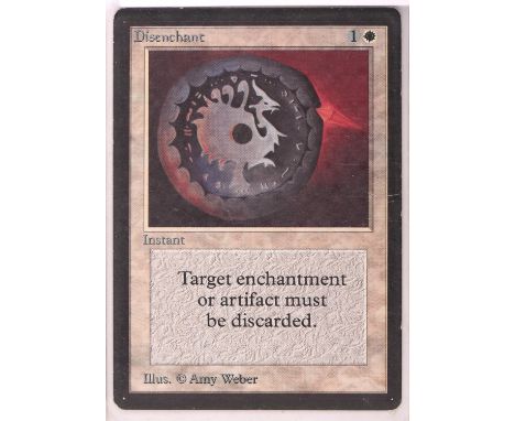 Magic the Gathering TCG. 2x Disenchant, Beta. Condition Report:  Light Play - Excellent Condition. 