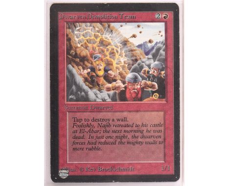 Magic the Gathering TCG. Lot of 9 Red cards from Beta including:Dwarven Demolition Team, Dwarven Warriors, Firebreathing, Fla