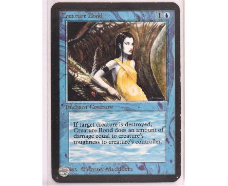 Magic the Gathering TCG. Creature Bond Alpha. Condition Report:  Card is in good condition. 