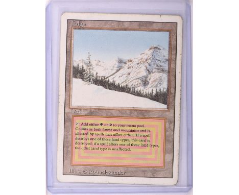 Magic the Gathering TCG. Taiga, Revised. Dual Land card. Condition Report:  Light play.
