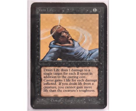 Magic the Gathering TCG. Drain Life Alpha. Condition Report:  Good condition. 
