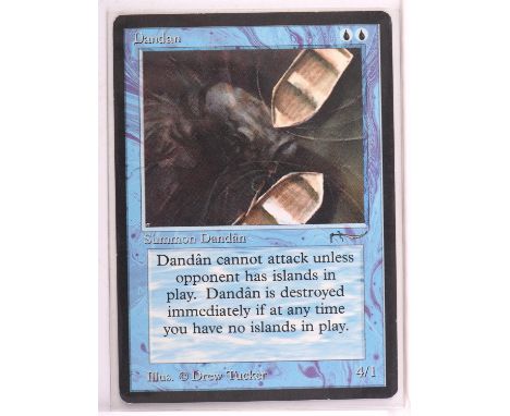 Magic the Gathering TCG. 7x Blue cards from Arabian Nights including: Dandan, Fishliver Oil, Flying Men, Giant Tortoise, Isla