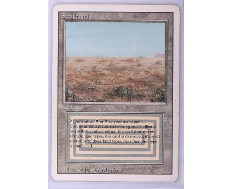 Magic the Gathering TCG. Scrubland, Revised. Dual Land card. Condition Report:  Good Condition. 