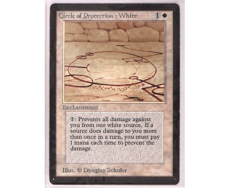 Magic the Gathering TCG. 2x Circle of Protection: Red and 2x Circle of Protection: White, Beta. Condition Report:  Light play