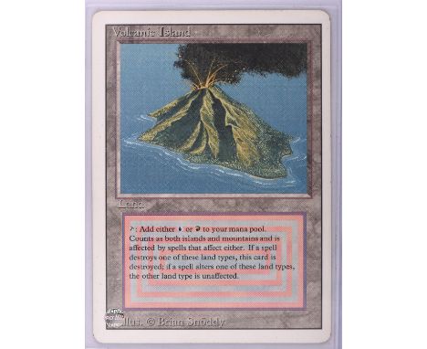 Magic the Gathering TCG. Volcanic Island, Revised. Dual Land card. Condition Report:  Excellent condition. 