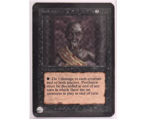 Magic the Gathering TCG. 2x Pestilence, Alpha. Condition Report:  Light play to excellent. 