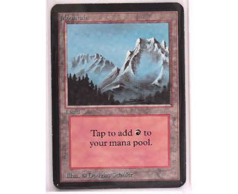 Magic the Gathering TCG. 5x Mountain (V2), Alpha. Condition Report:  Light play to good condition. 