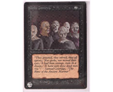 Magic the Gathering TCG. Lot of 11 black cards from Beta set including: Drudge Skeletons, Fear, Frozen Shade, Paralyze, Pesti