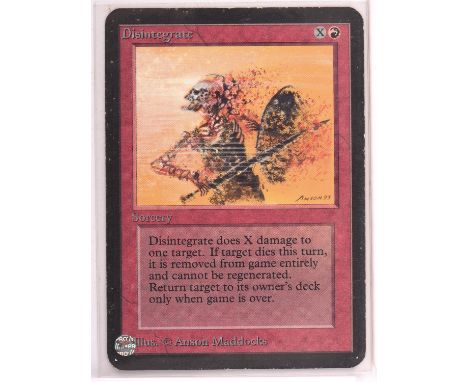 Magic the Gathering TCG. Disintegrate, Alpha. Condition Report:  Played. 