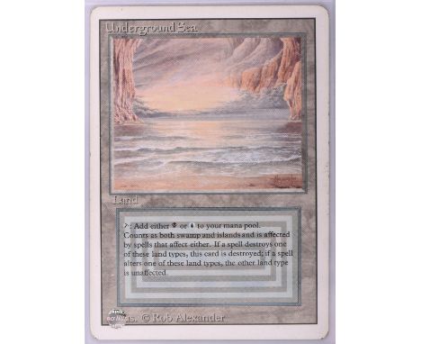 Magic the Gathering TCG. Underground Sea, Revised. Dual Land card. Condition Report:  Light play.