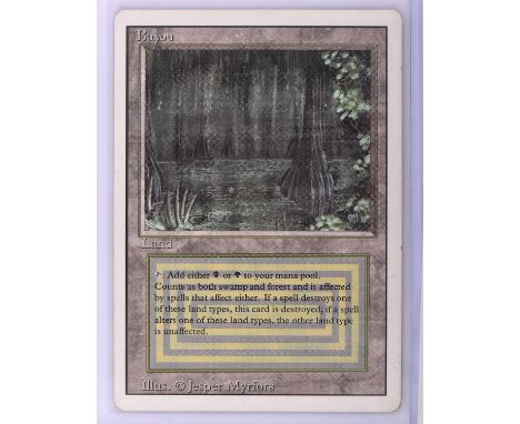 Magic the Gathering TCG. Bayou, Revised. Dual Land card.  Condition Report:  Excellent condition. 