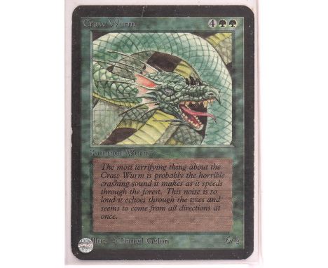 Magic the Gathering TCG. Craw Wurm, Alpha. Condition Report:  Light play. 