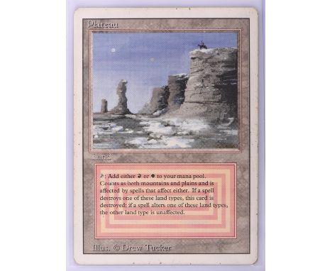 Magic the Gathering TCG. Plateau, Revised. Dual Land card. Condition Report:  Light Play.
