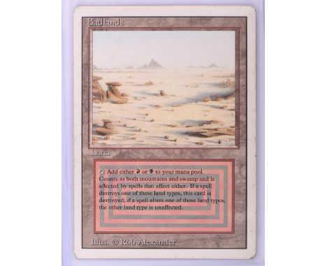 Magic the Gathering TCG. Badlands, Revised. Dual Land card. Condition Report:  Good Condition. 