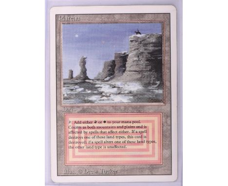 Magic the Gathering TCG. Plateau, Revised. Dual Land card. Condition Report:  Good condition. 
