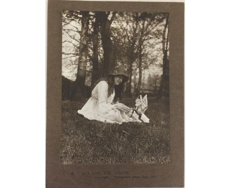 COTTINGLEY FAIRIES ORIGINAL PRINT. An original sepia gelatin print from Sept 1917 depicting 'Iris and The Gnome', the second 