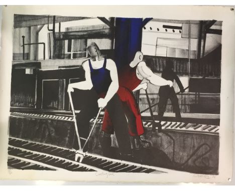 GEOFFREY KEY. Geoffrey Key (British, b. 1941) - 'Cooling Line, Rolling Mill' Signed limited edition print, numbered 28/60. Da